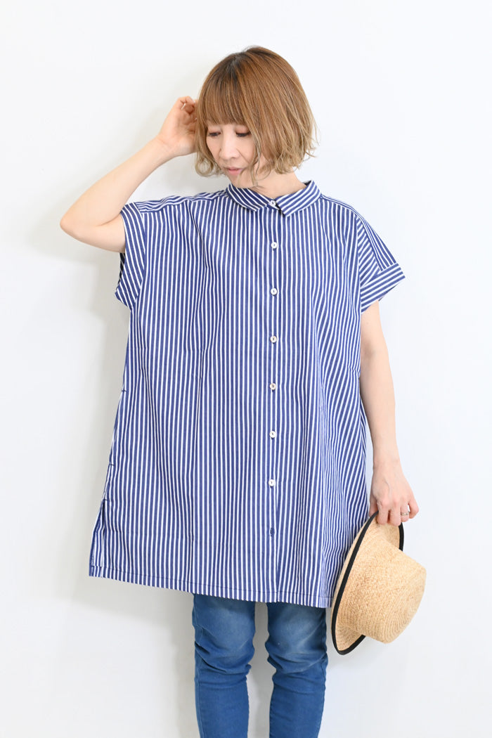 ≪SUMMER SALE≫ストライプフレンチスリーブチュニック – HEART MARKET