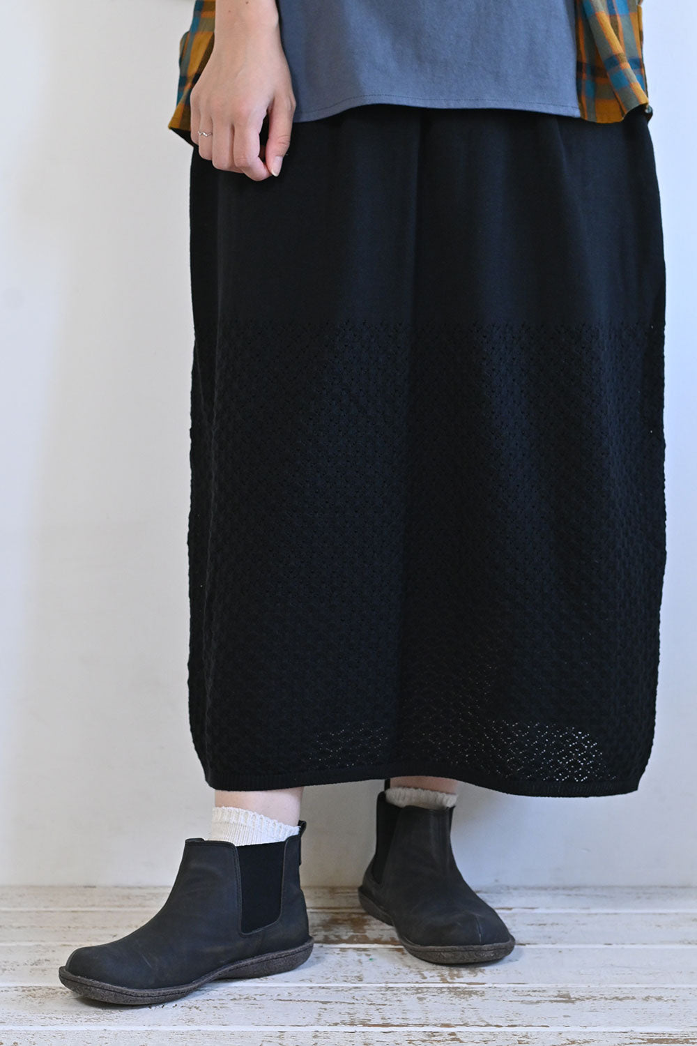 裾柄編みギャザースカート – HEART MARKET