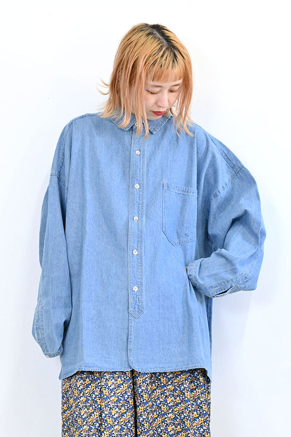 ≪SALE≫【GENTIL】デニムレギュラーカラー長袖シャツ – HEART MARKET